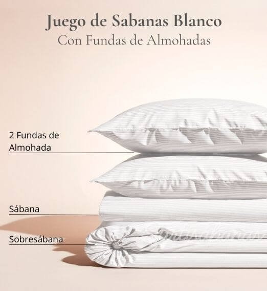 juego de sábanas blanco