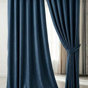 cortina azul oscuro jacquard