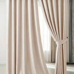 cortina marfil jacquard