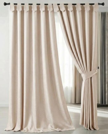 cortina marfil jacquard