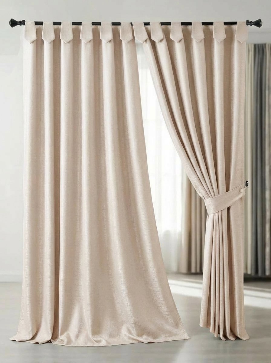 cortina marfil jacquard