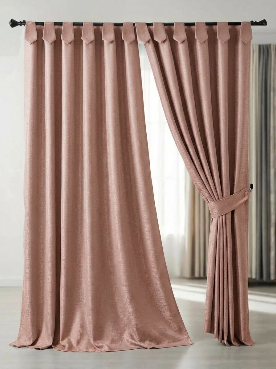 cortina palo de rosa jacquard