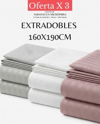 Juegos de Sábanas en Microfibra para Cama Extradoble