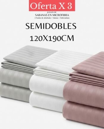juegos de sábanas en microfibra para cama semidoble