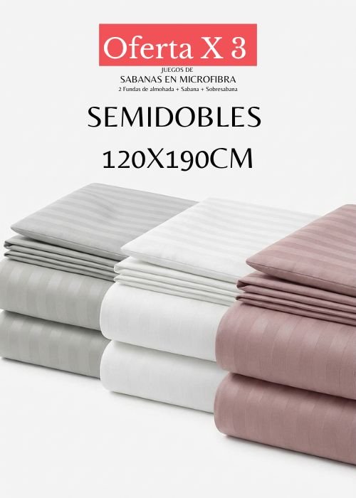 juegos de sábanas en microfibra para cama semidoble