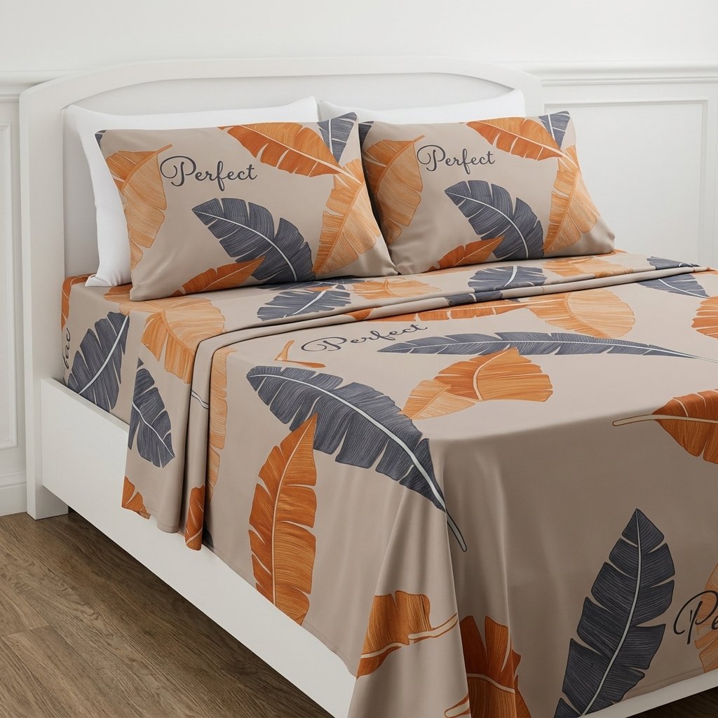 juego de sábanas cocoa estampado hojas