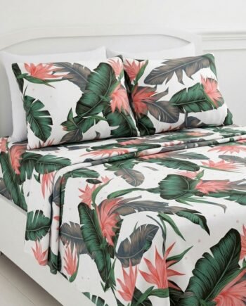 juego de sábanas estampado tropical