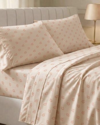 juego de sábanas marfil estampado